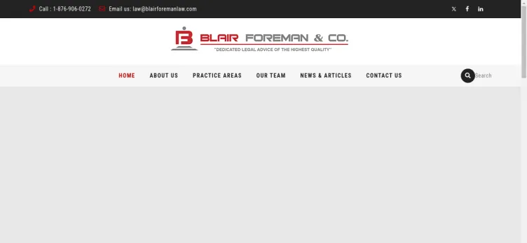 Screenshot Blair Foreman & Co.