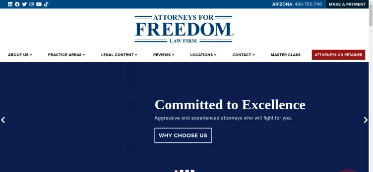 Screenshot AttorneysForFreedom.com