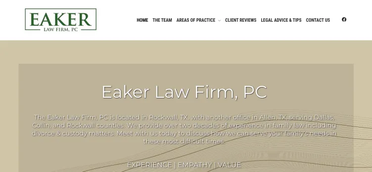 Screenshot Eaker Law Firm