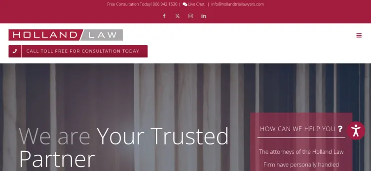 Screenshot Holland Trial Lawyers