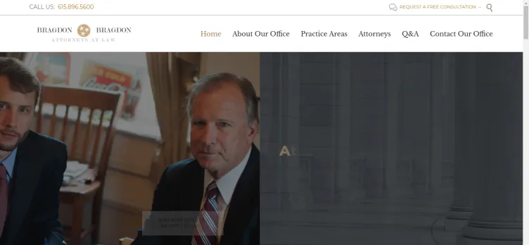 Screenshot Bragdon & Bragdon | Murfreesboro Personal Injury Lawyers