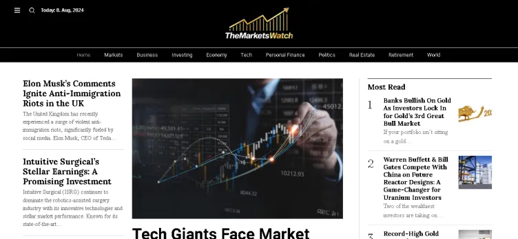 Screenshot TheMarketsWatch.com