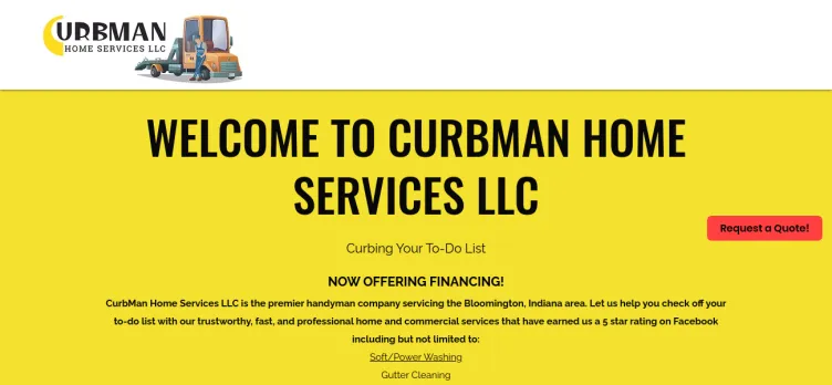 Screenshot CurbmanHomeServices.com