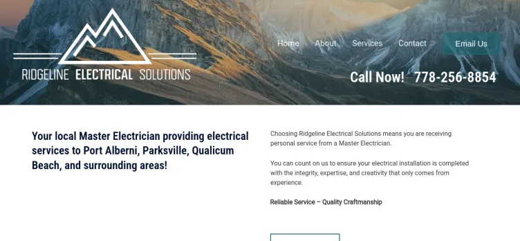 Screenshot RidgelineElectricalSolutions.ca