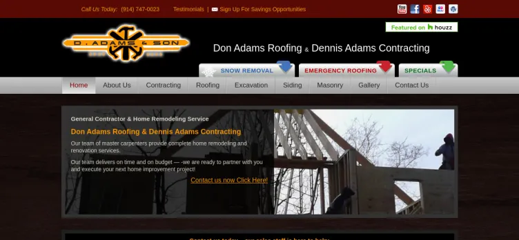 Screenshot DennisAdamsContracting.com