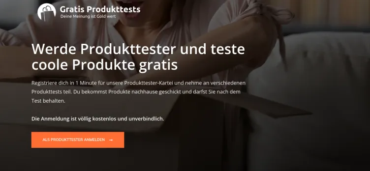 Screenshot Gratis Produkte Testen