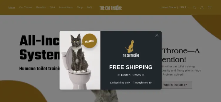 Screenshot TheCatThrone.com