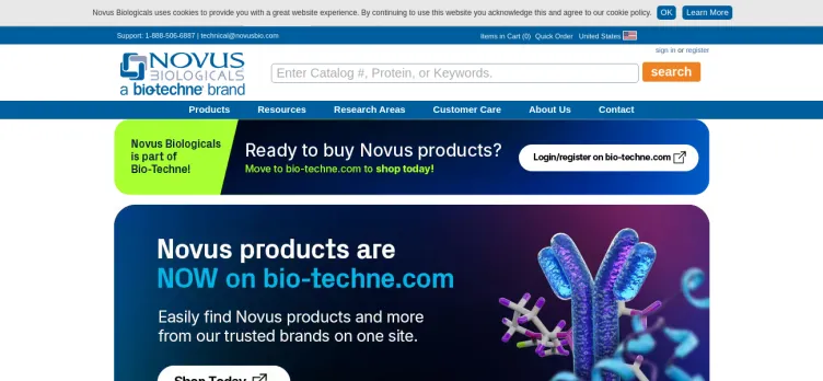 Screenshot NovusBio.com