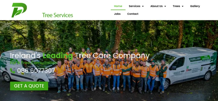 Screenshot ParkLawnTreeServices.com