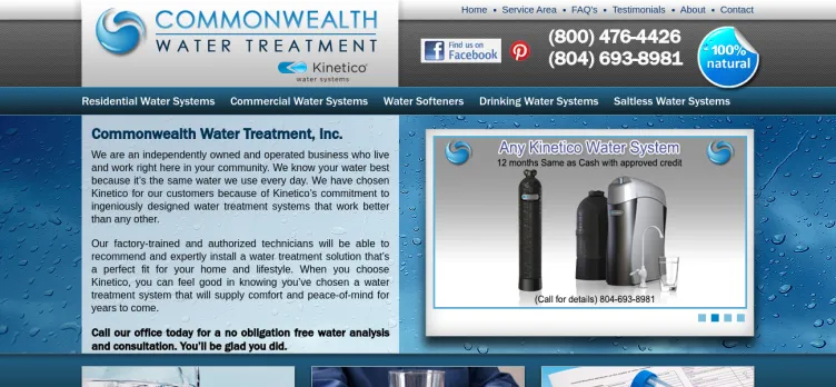 Screenshot CommonwealthWaterTreatment.us