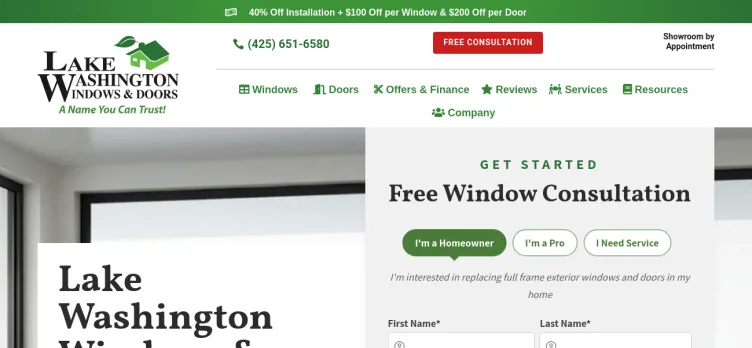 Screenshot LakeWashingtonWindows.com