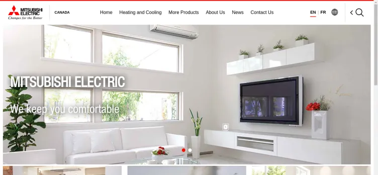 Screenshot MitsubishiElectric.ca