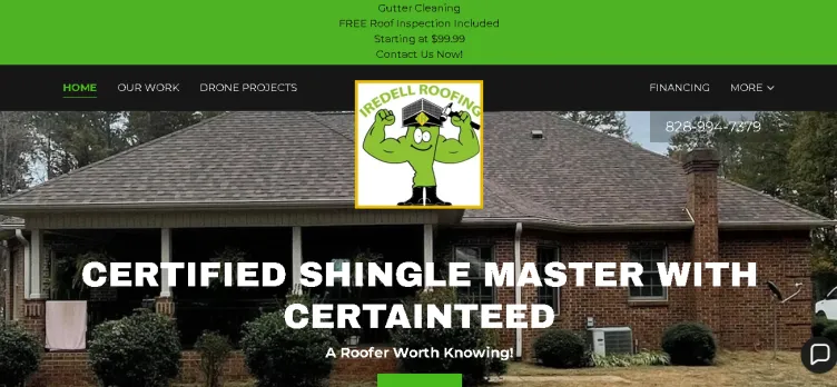 Screenshot IredellRoofs.com