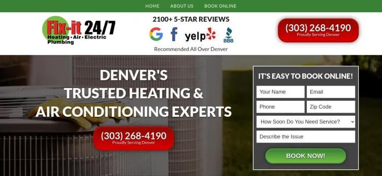 Screenshot FixMyHomeHVAC.com