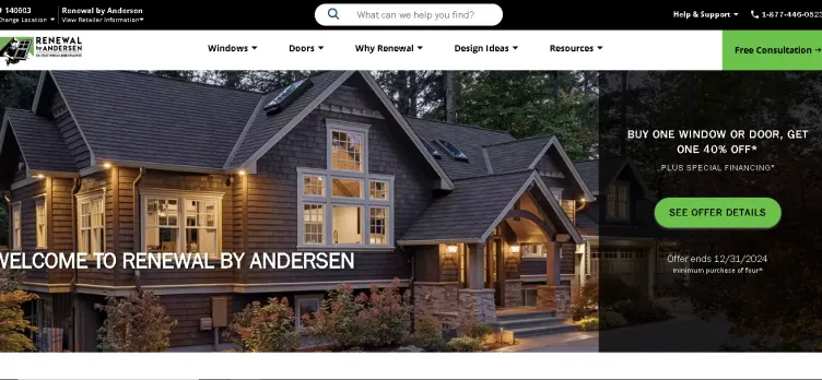 Screenshot RenewalByAndersen.com