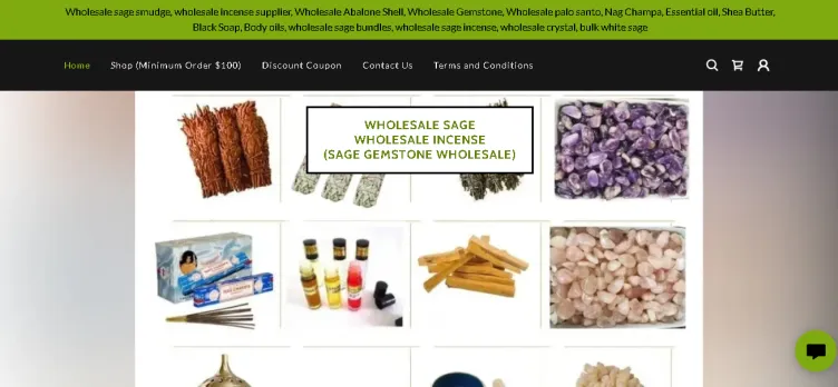 Screenshot Wholesale Incense Sage