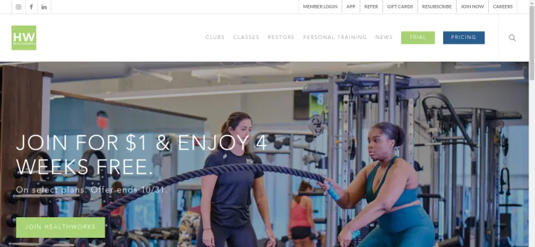 Screenshot Healthworks Fitness