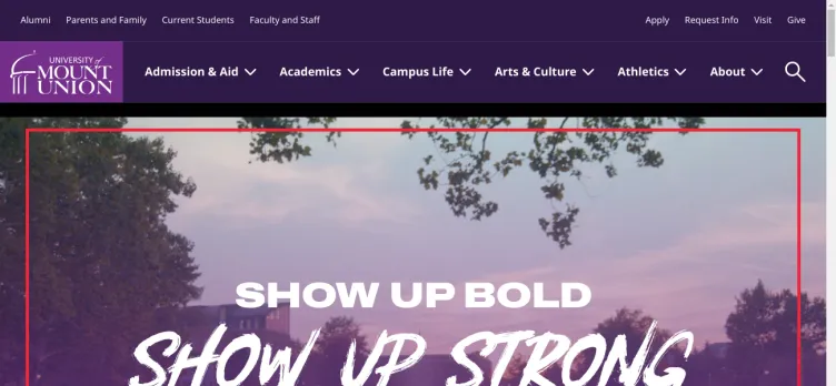 Screenshot MountUnion.edu