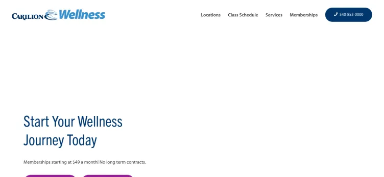 Screenshot Carilion Wellness