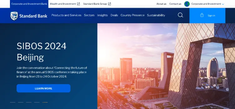 Screenshot StandardBank.com