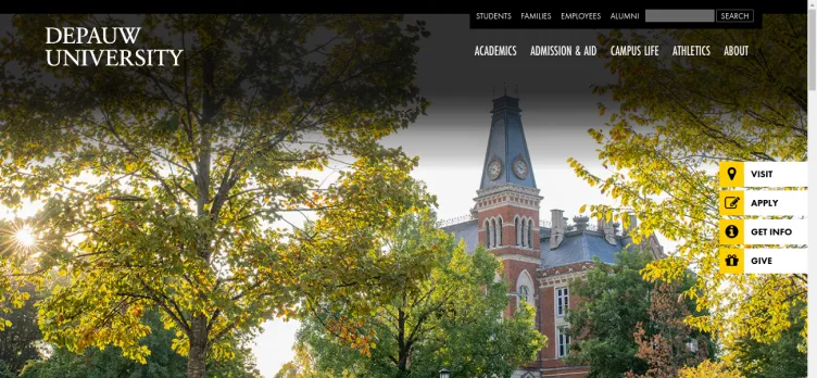 Screenshot DePauw.edu