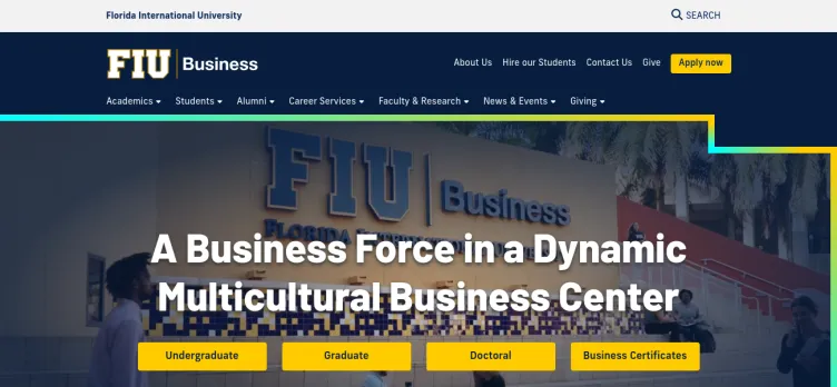 Screenshot FIU Business