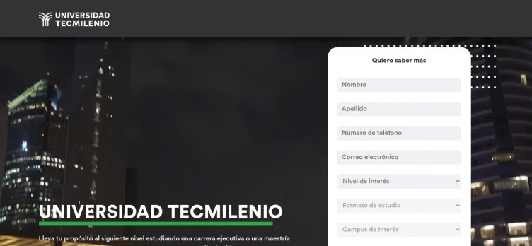 Screenshot Universidad Tecmilenio