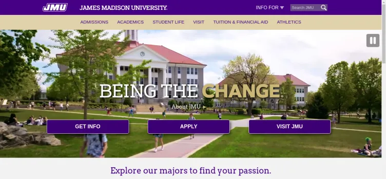 Screenshot JMU.edu