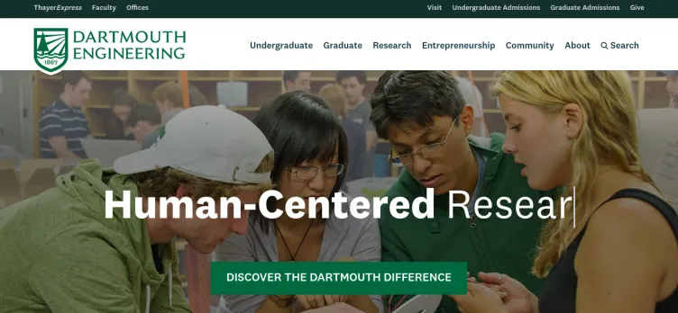 Screenshot Dartmouth.edu