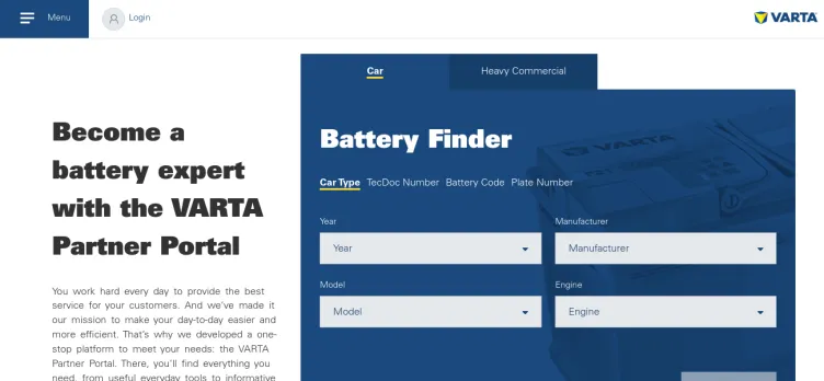 Screenshot Varta Partner Portal