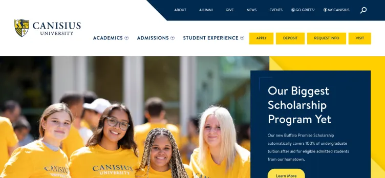 Screenshot Canisius.edu