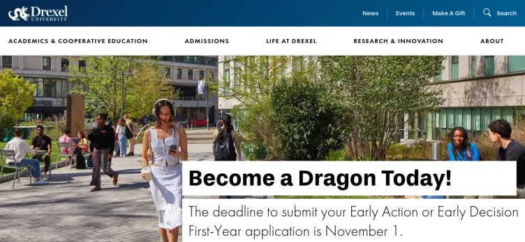 Screenshot Drexel.edu