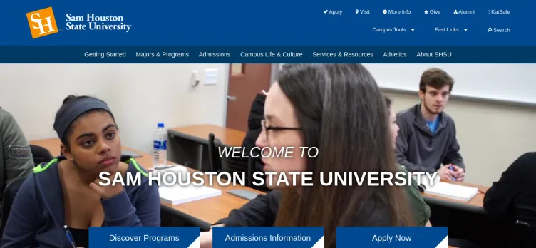 Screenshot SHSU.edu