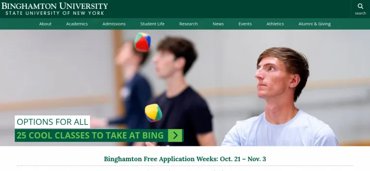 Screenshot Binghamton.edu