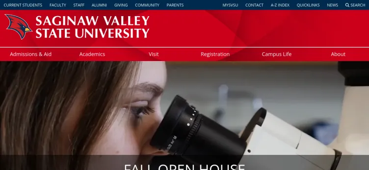 Screenshot SVSU.edu