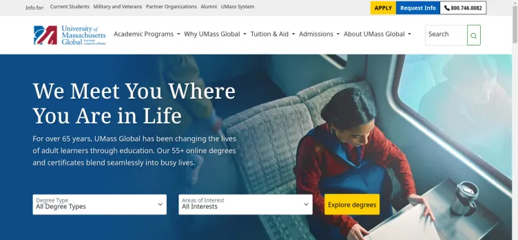 Screenshot UMassGlobal.edu