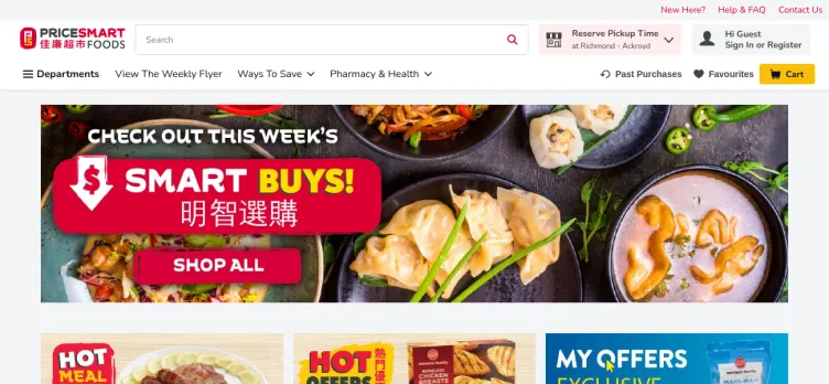 Screenshot PriceSmart Foods