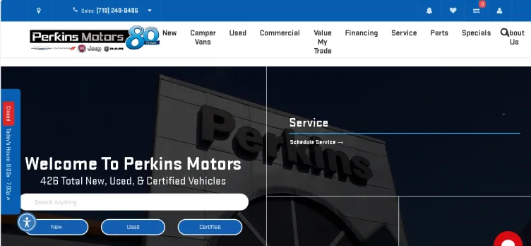 Screenshot Perkins Motors