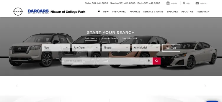 Screenshot DARCARS Nissan of College Park