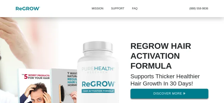 Screenshot RegrowHairFormula.com