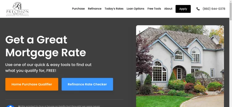 Screenshot Precision Mortgage