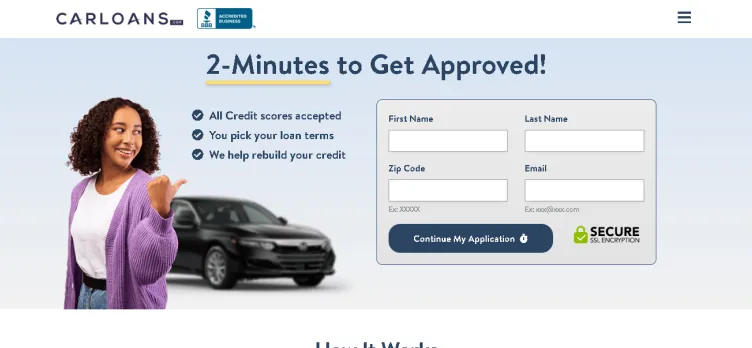 Screenshot Car Loans