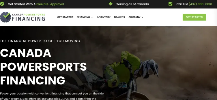 Screenshot Canada Powersports Financing