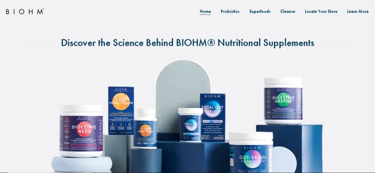 Screenshot BiohmHealthScience.com