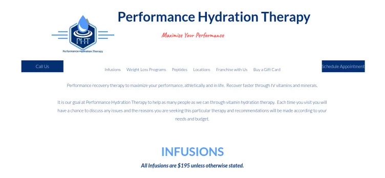 Screenshot Performance Hydration Therapy