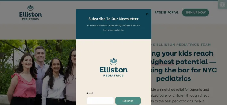 Screenshot Elliston Pediatrics