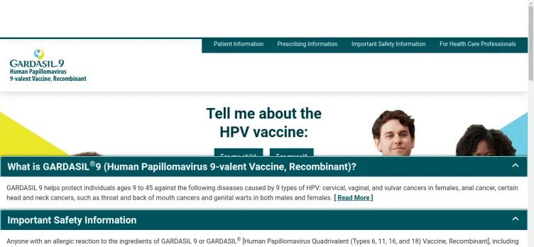 Screenshot Gardasil 9