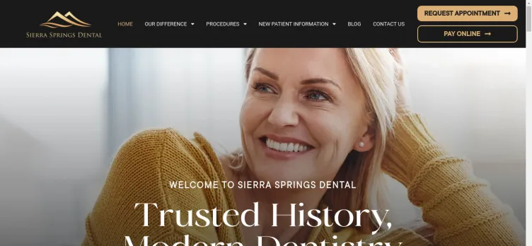 Screenshot Sierra Springs Dental