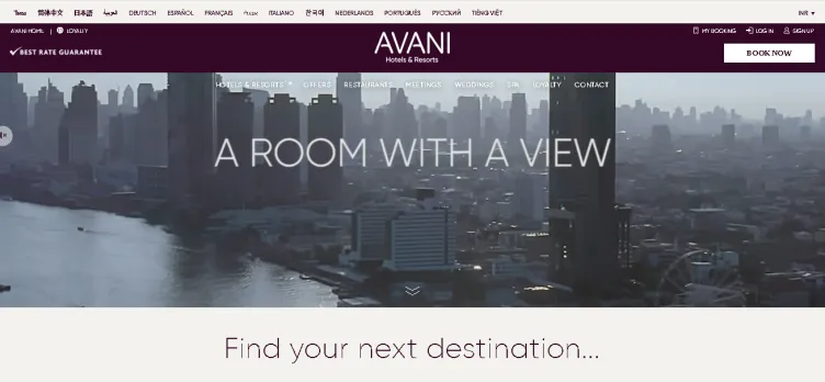 Screenshot AvaniHotels.com