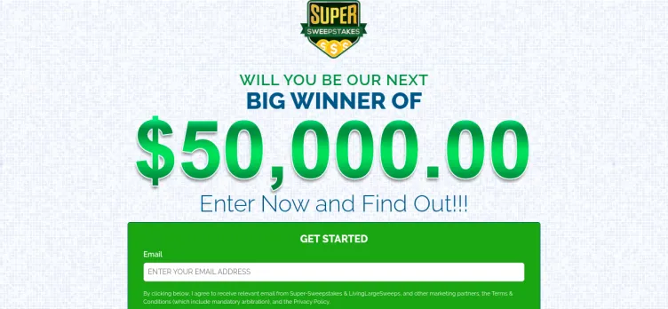 Screenshot YourSuperSweepstakes.com